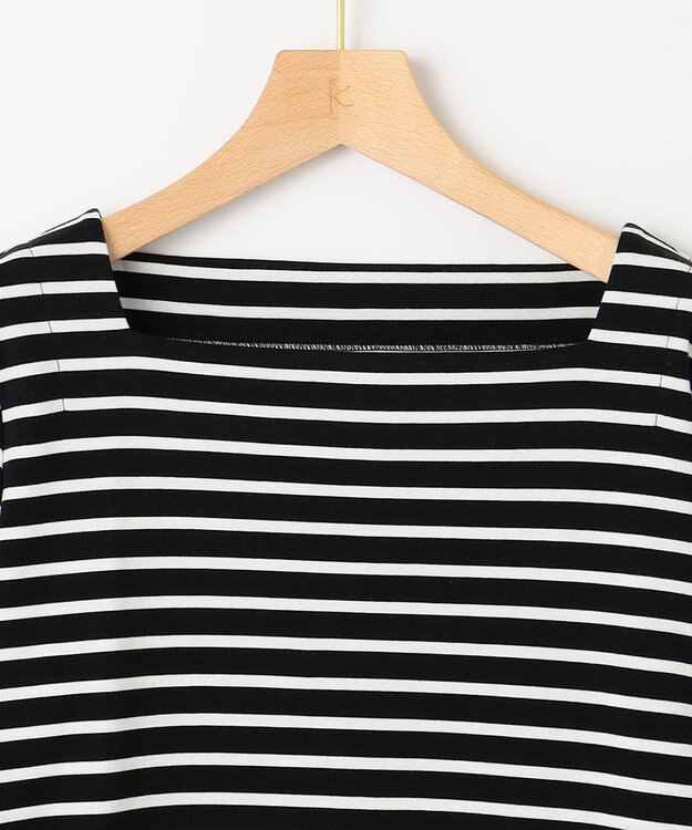 組曲 スクエアネックテール ロングＴシャツ ブラック系1