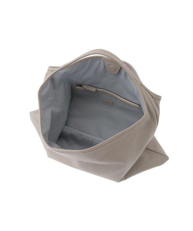 genten フェザートートバッグ　ワンショルダーバッグ ライトグレー