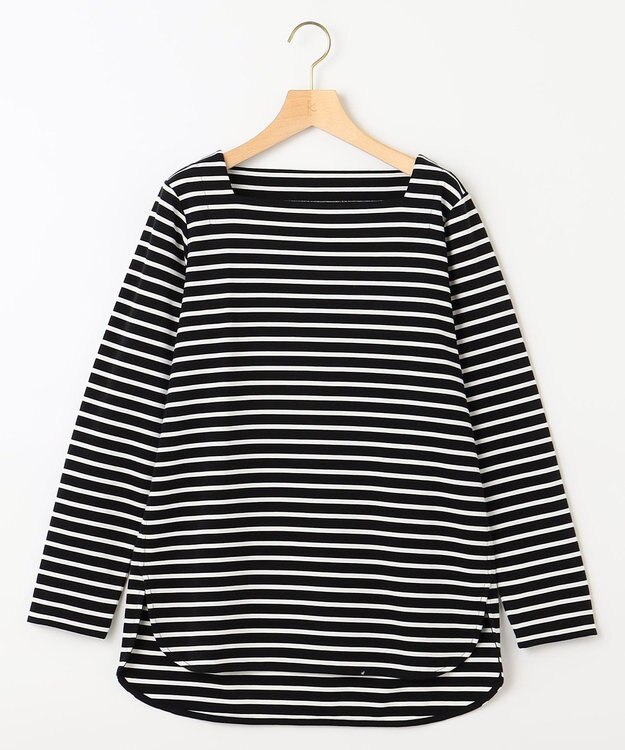 組曲 スクエアネックテール ロングＴシャツ ブラック系1