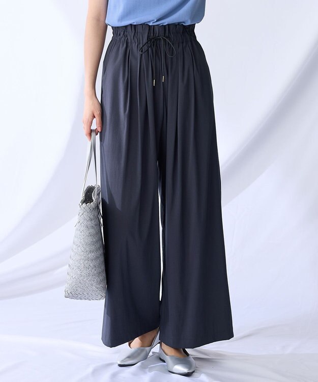 ANY L 【新色追加/ウエストゴム】清涼リラックスハイウエストパンツ チャコール