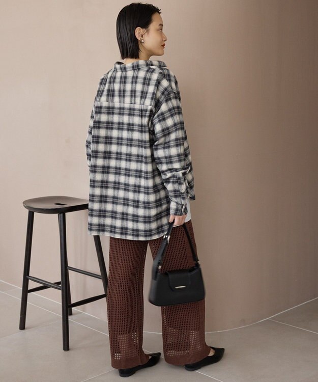 AMERICAN HOLIC ビエラ起毛チェックシャツ Gray