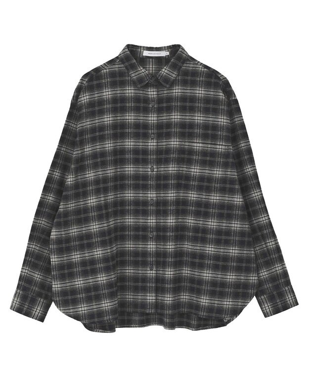 AMERICAN HOLIC ビエラ起毛チェックシャツ Black