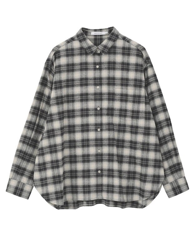 AMERICAN HOLIC ビエラ起毛チェックシャツ Gray