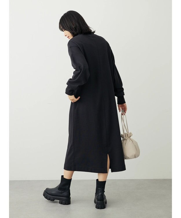 Green Parks ミニ裏毛ワンピース Black