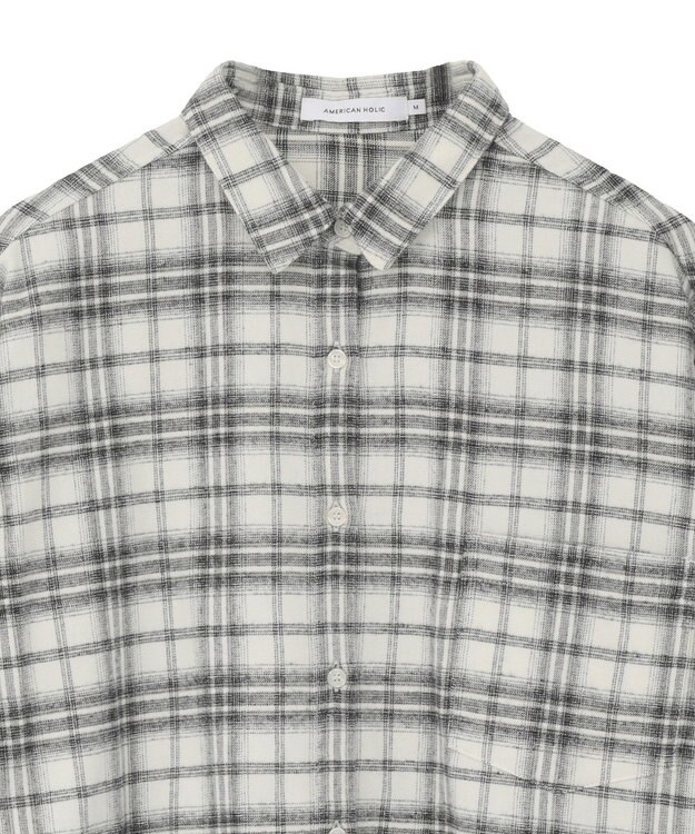 AMERICAN HOLIC ビエラ起毛チェックシャツ Ivory