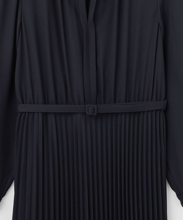 ANY SIS L 【洗える】ノーブルプリーツ ワンピース ネイビー