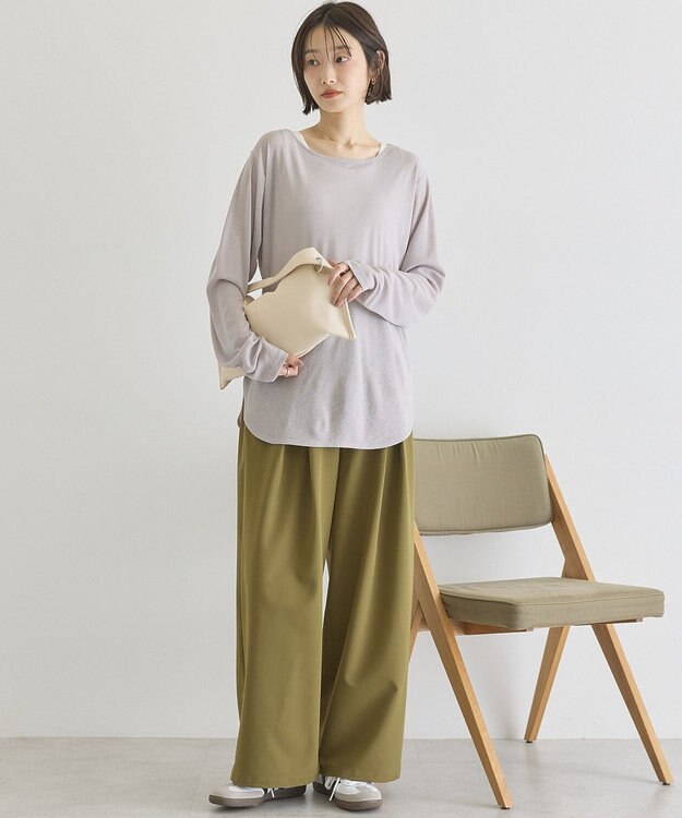 AMERICAN HOLIC ラウンドカットシアープルオーバー Gray Beige