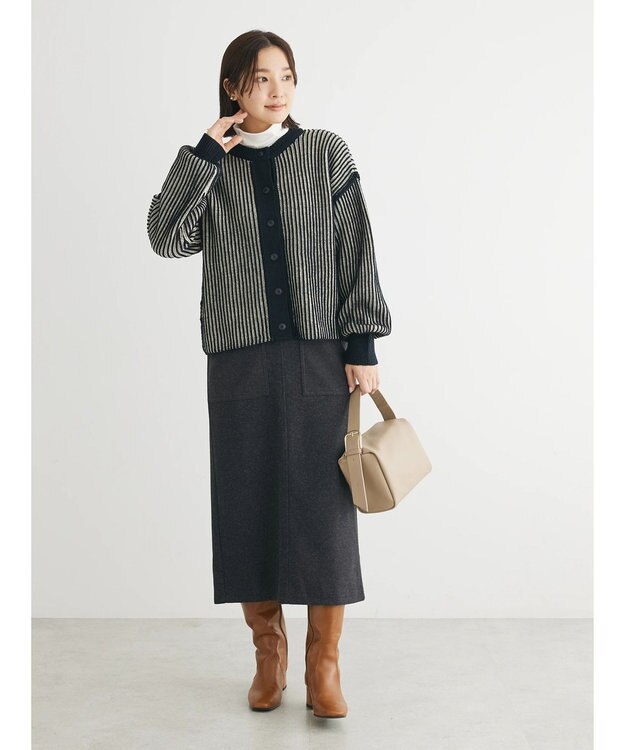 Green Parks 圧縮ポンチＩラインスカート Dark Gray