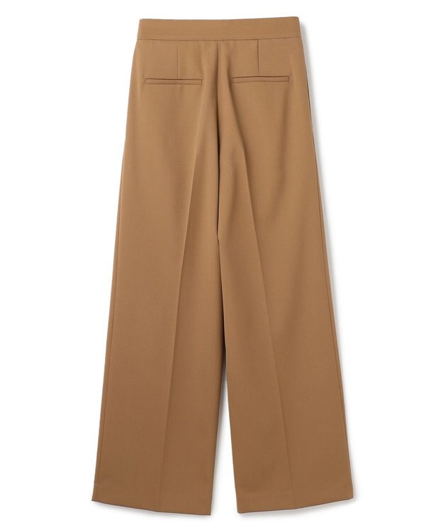 BEIGE， 【洗える】STEVIA / ウール混タックワイドパンツ Brown