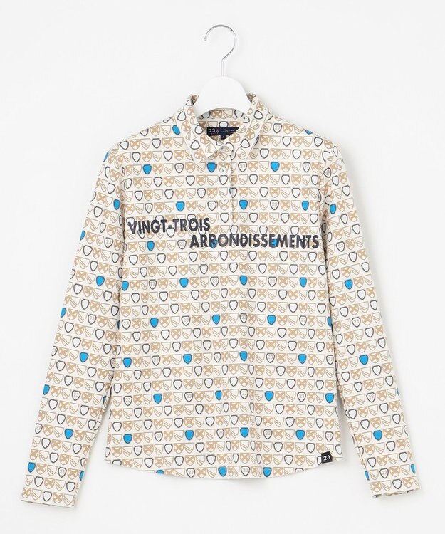 23区GOLF 【WOMEN】【UVカット】エンブレム柄ポロシャツ ホワイト系5