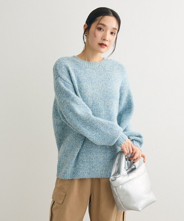 Green Parks ２ＷＡＹメランジＭＩＸニットプルオーバー Sax