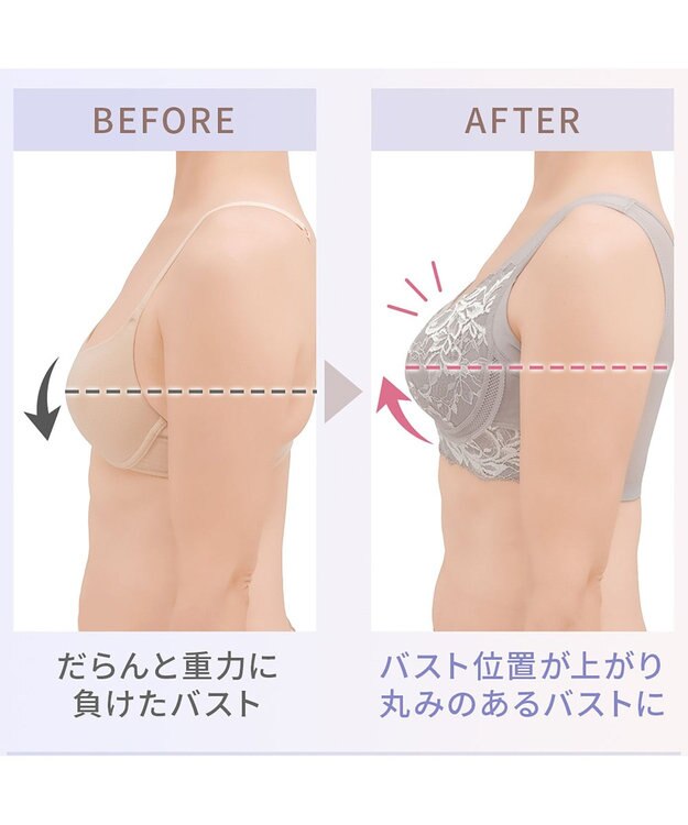 BRADELIS New York 【BRADELIS NewYork peace / ノンワイヤー・フロント留め・スッキリ着痩せ】細く見えるフロントファスナーブラ23 S～5L トープ