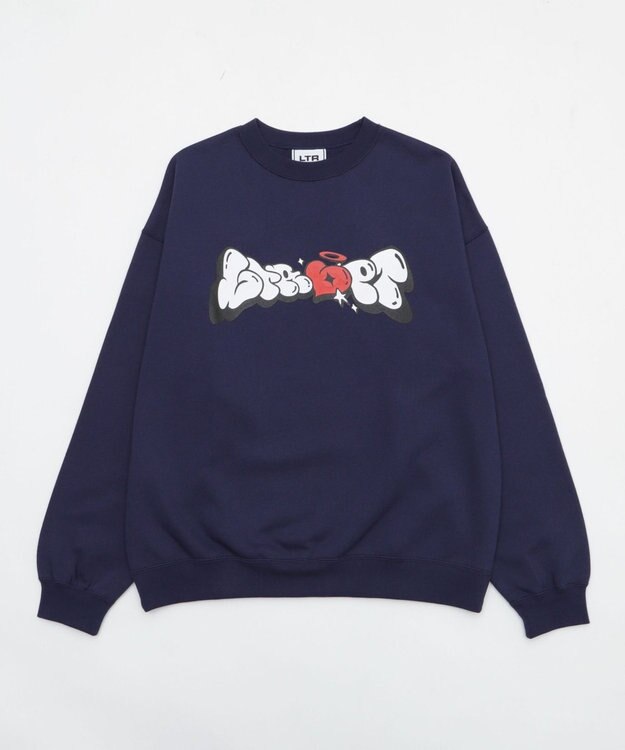 WEGO 【ユニセックス着用ITEM/MLサイズ展開】ハートモチーフプルオーバー ネイビー