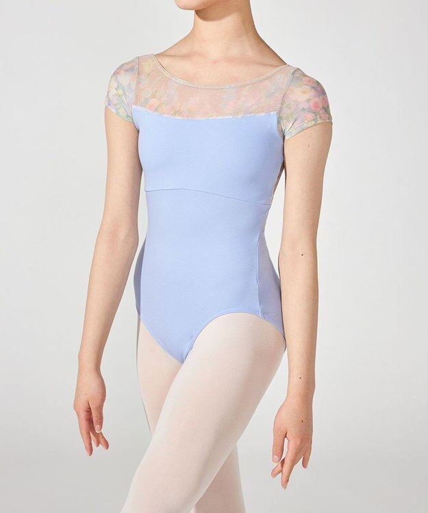 Chacott キャップスリーブレオタード スカイブループリント