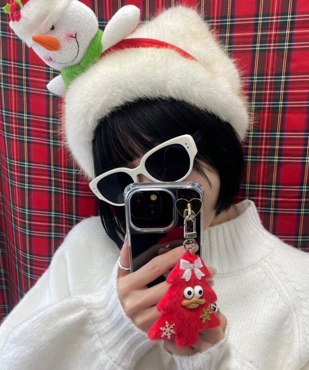 WEGO ミニキラリンツリーモンスターぬいぐるみキーホルダー レッド