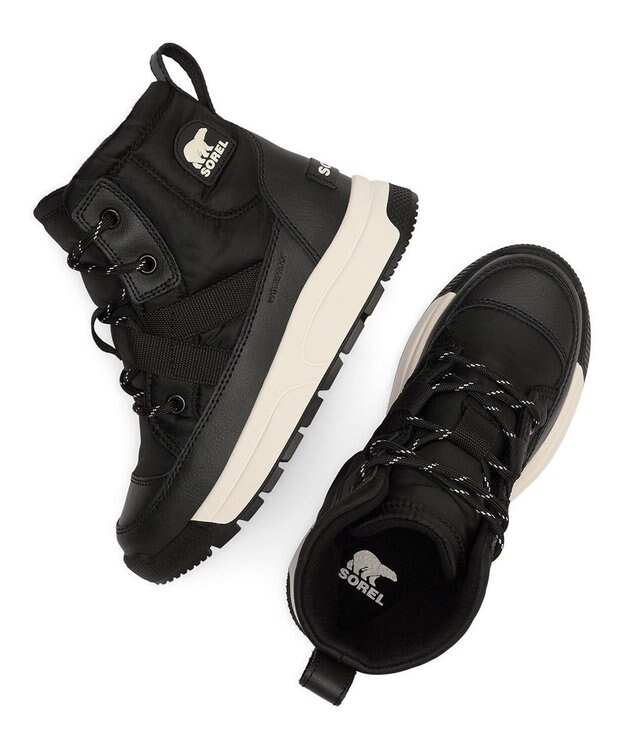 SOREL SOREL/ 【KIDS】ユース ウィットニー3 ミッド ウォータープルーフ /ソレル Black、 Sea Salt