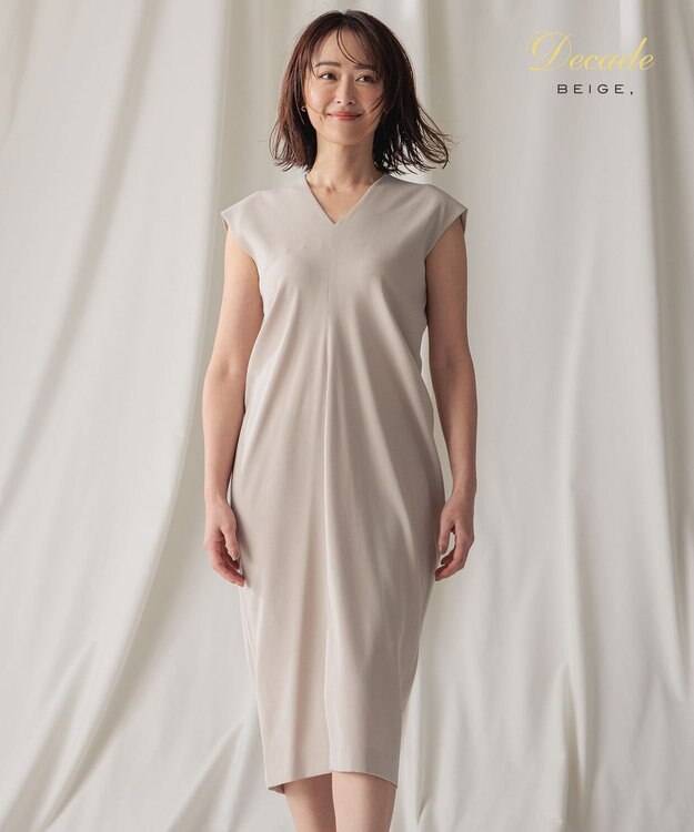 BEIGE， CINDY / Vネックドレス Sand