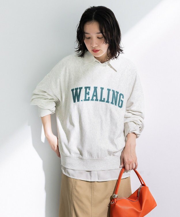 Green Parks 刺しゅうロゴ裏毛プルオーバー Oatmeal