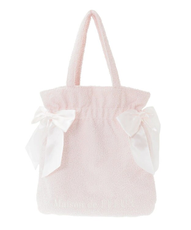 Maison de FLEUR ボアダブルリボントートバッグ Pink