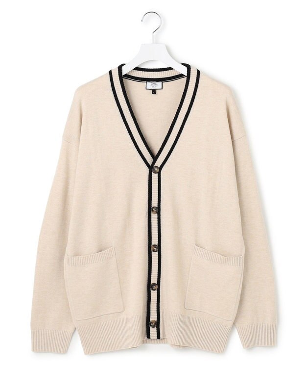 J.PRESS YORK STREET 【UNISEX】ANTI PILLING WOOL Vネックカーディガン アイボリー系