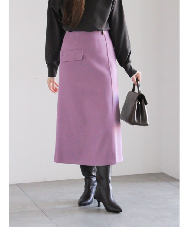 Te chichi メルトンジャージートラペーズスカート パープル