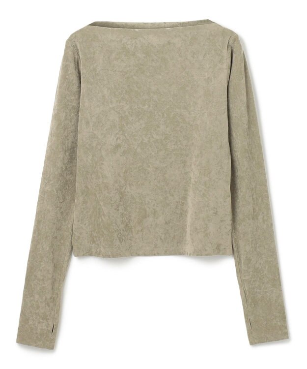 BEIGE， 【洗える・BAILA掲載】BUTLER / ストレッチベロアボートネックカットソー D.Sage