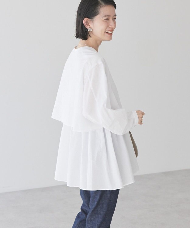 AMERICAN HOLIC サッカーティアードロングブラウス Off White