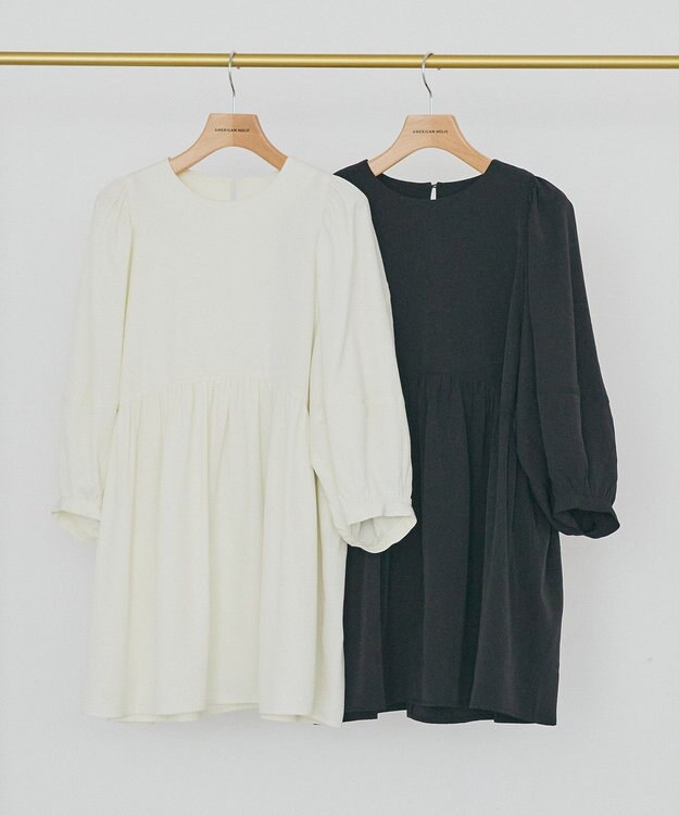 AMERICAN HOLIC DOTジャガードティアードブラウス Black