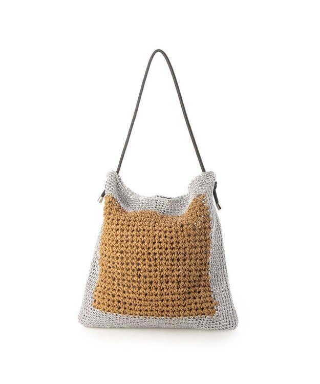 UNBILLION カシュカシュ cachecache / メタリックヤーンパネル編みトート シルバー