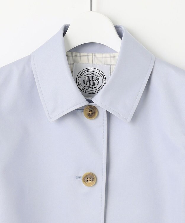 J.PRESS LADIES L 撥水ツイル ステンカラー ショート コート サックスブルー系