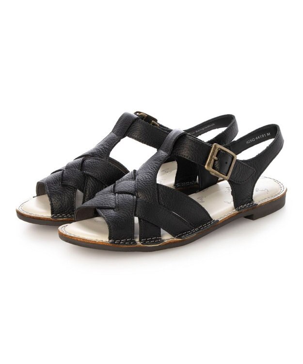 ing <ing>【サスティナブル】クロスメッシュデザインサンダル ブラック