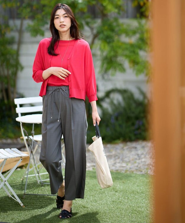 ANY L 【接触冷感/UVカット/抗菌防臭/手洗い可/アンチピリング】ファンクションカーディガン ピンク