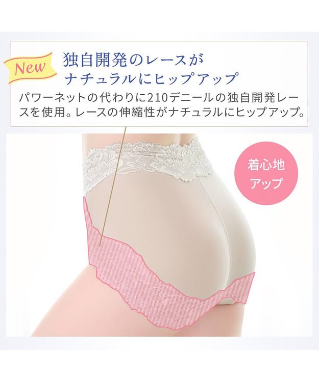 BRADELIS New York 【BRADELIS NewYork peace】おしりPラインヒップラップショーツ25 綿混で快適 程よい補正力でヒップアップ ふかめ お腹スッキリ パールグレージュ