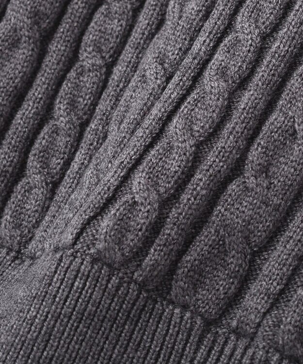 earth music&ecology 【予約】プリーツレイヤーケーブルニットカーディガン Gray