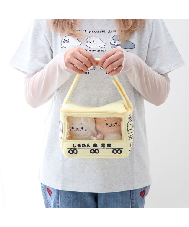 Mother garden しろたん ついてきちゃうしろたん マスコット 《おのぼりたん 電車キャリー》 おのぼりたん 電車キャリー