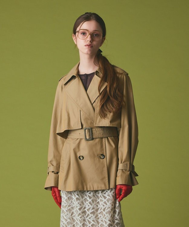 GRACE CONTINENTAL ケープショートトレンチコート ベージュ