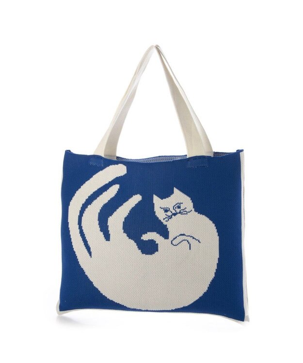 UNBILLION カシュカシュ cachecache / アニマルモチーフニットトート ブルーミックス