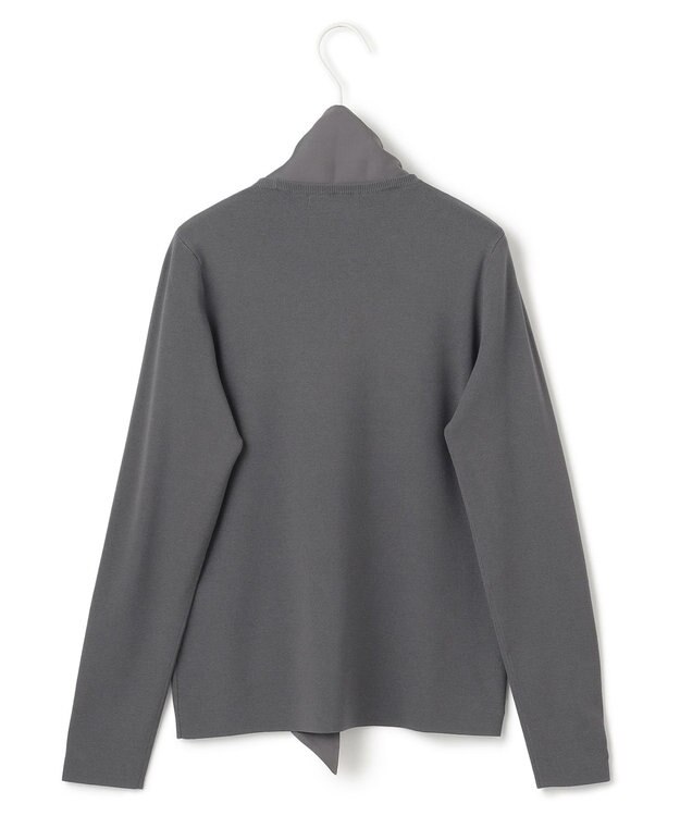 ICB 【洗える】 クロスコンビ ボウタイニット チャコール系