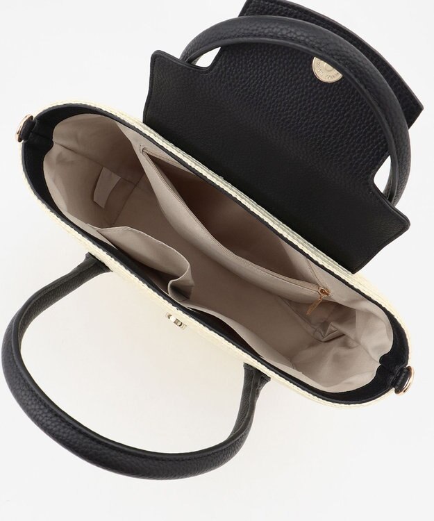 LA BAGAGERIE フラップ2WAYかごトートバッグ アイボリー