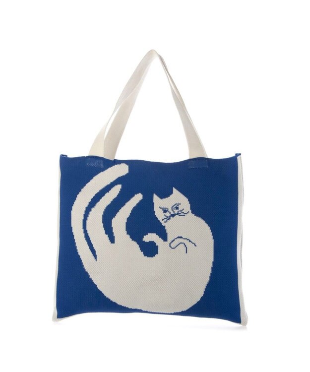 UNBILLION カシュカシュ cachecache / アニマルモチーフニットトート ブルーミックス