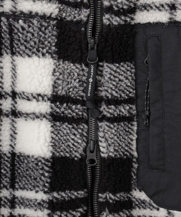 JOSEPH ABBOUD MOUNTAIN 【軽量/暖か/男女兼用】チェックフリース ブルゾン ブラック系4