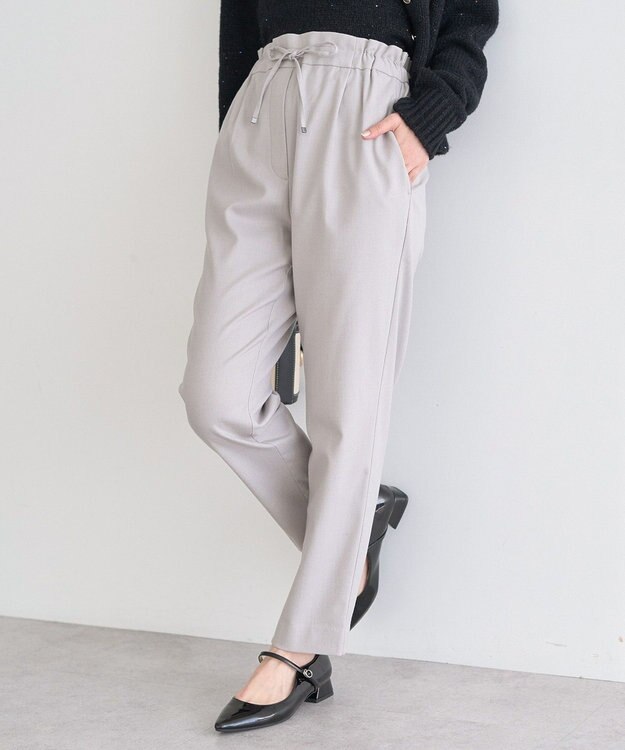 earth music&ecology ＴＲテーパードパンツ Gray Beige