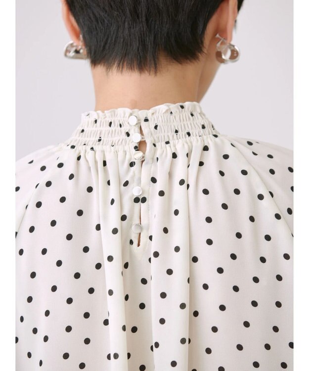 AMERICAN HOLIC ギャザーラグランサテンブラウス Dot