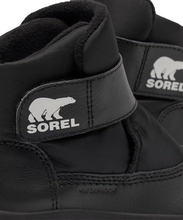 SOREL SOREL/ 【KIDS】チルドレンズ ウィットニー3 ストラップ ミッドウォータープルーフ /ソレル Black、 Sea Salt