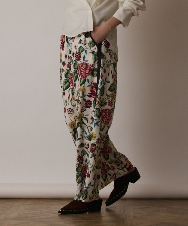 GRACE CONTINENTAL アンティークフラワープリントパンツ キナリ