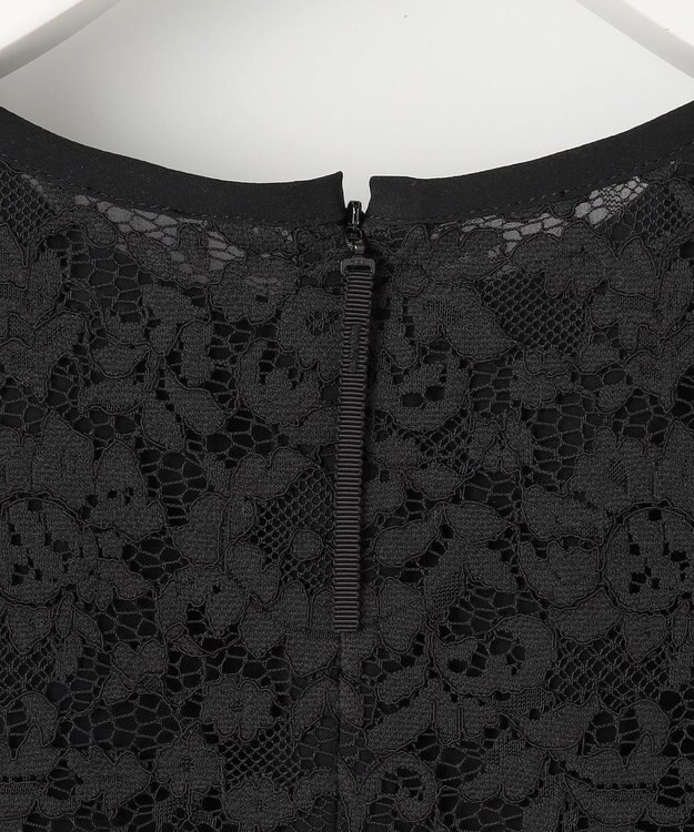 自由区 【セットアップ対応・洗える】フルールスカラレースプルオーバー ブラウス ブラック