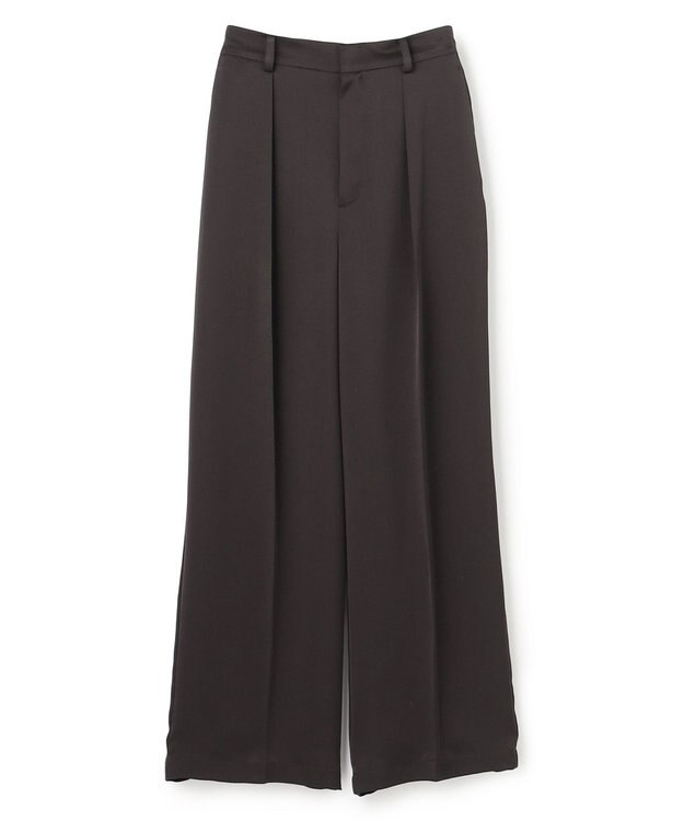 uncrave ライトダブルサテン ワイドパンツ ダークブラウン