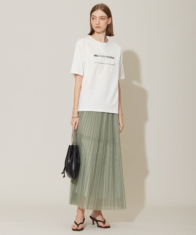 ICB 【接触冷感・UVケア・洗える】ロゴＴＥＥ カットソー オフホワイト系