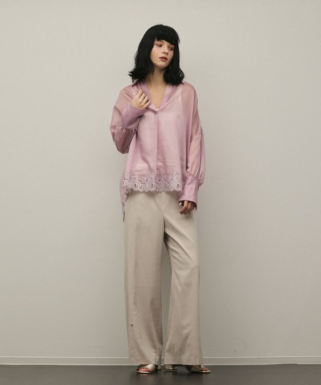 GRACE CONTINENTAL シアースキッパートップ ピンク