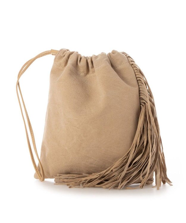 UNBILLION kakatoo ピッグレザーフリンジドロストミニバッグ ベージュ